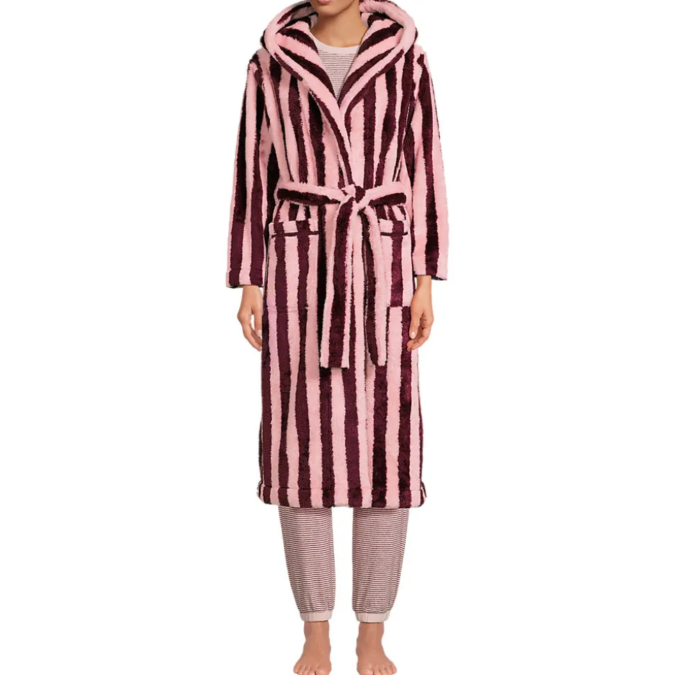Wolkenfleece-Morgenmantel mit Kapuze für Damen