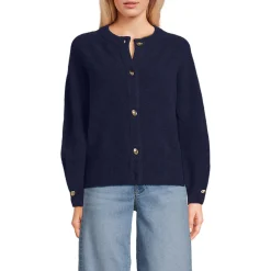 Wool Touch Cardigan mit Rundausschnitt für Damen