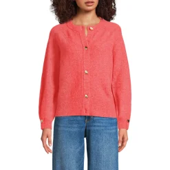 Wool Touch Cardigan mit Rundausschnitt für Damen