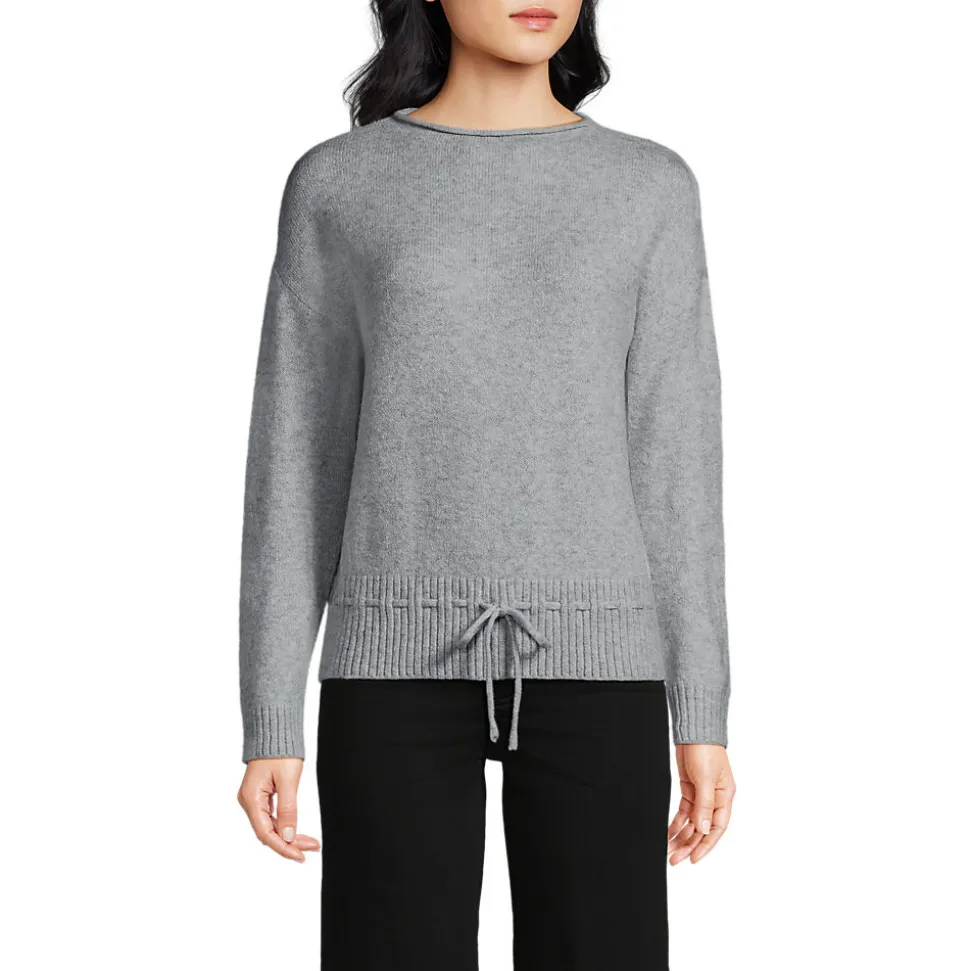 Wool Touch Pullover mit Bändchenzug-Saum für Damen