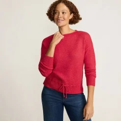 Wool Touch Pullover mit Bändchenzug-Saum für Damen