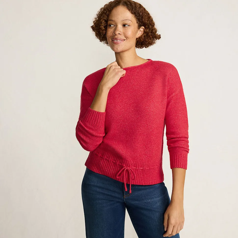 Wool Touch Pullover mit Bändchenzug-Saum für Damen