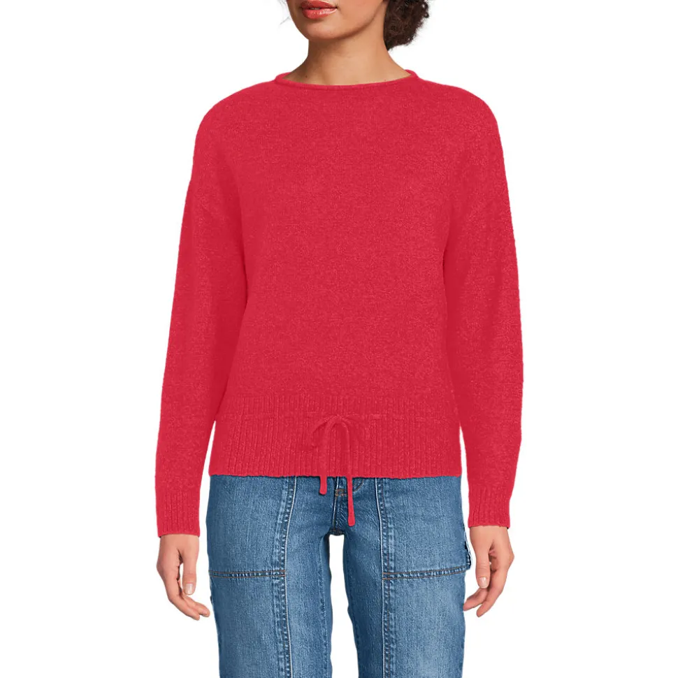 Wool Touch Pullover mit Bändchenzug-Saum für Damen