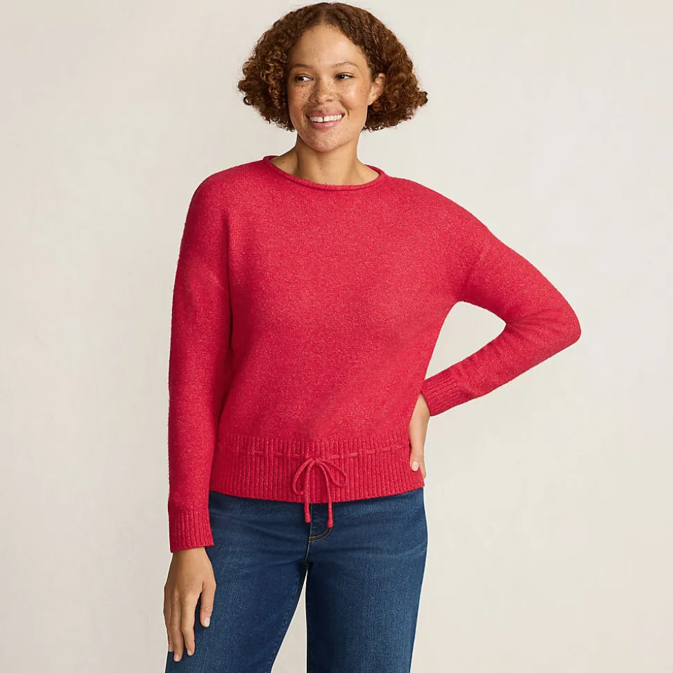 Wool Touch Pullover mit Bändchenzug-Saum für Damen