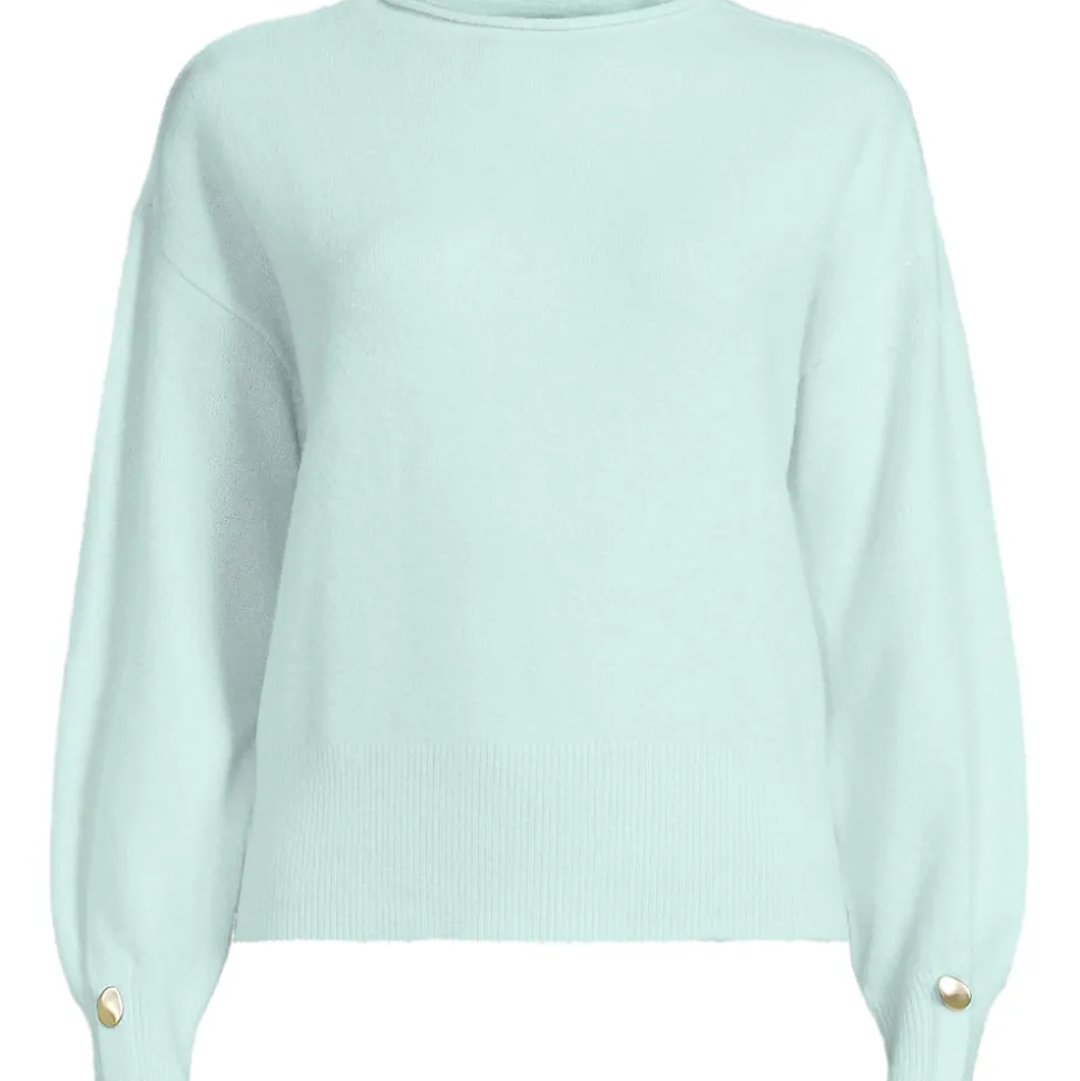 Wool Touch Pullover mit gerolltem Ausschnitt für Damen