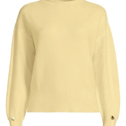 Wool Touch Pullover mit gerolltem Ausschnitt für Damen