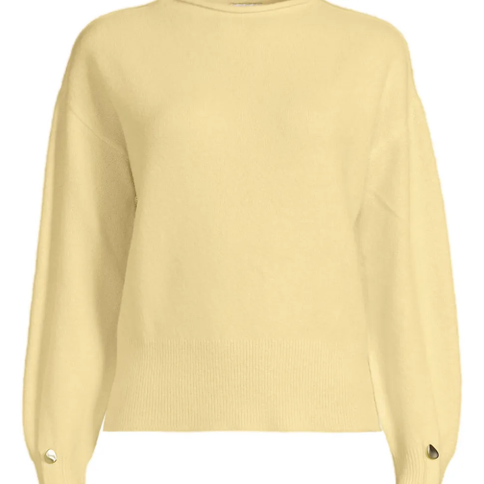 Wool Touch Pullover mit gerolltem Ausschnitt für Damen