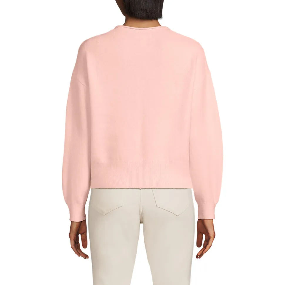 Wool Touch Pullover mit gerolltem Ausschnitt für Damen
