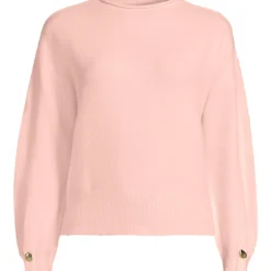 Wool Touch Pullover mit gerolltem Ausschnitt für Damen