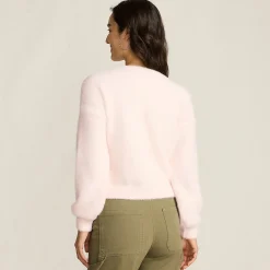 Zopfmuster-Cardigan aus Wimperngarn für Damen
