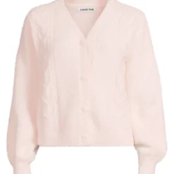 Zopfmuster-Cardigan aus Wimperngarn für Damen