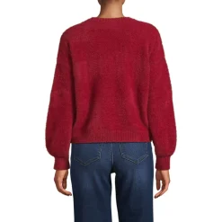 Zopfmuster-Cardigan aus Wimperngarn für Damen