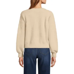 Zopfmuster-Cardigan aus Wimperngarn für Damen