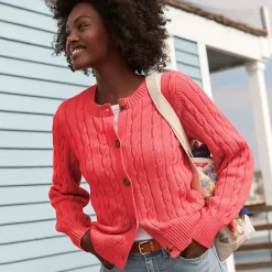 Zopfmuster-Cardigan DRIFTER mit Ballonärmeln für Damen