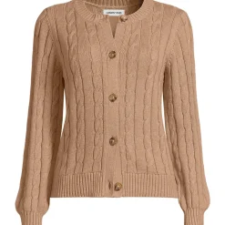 Zopfmuster-Cardigan DRIFTER mit Ballonärmeln für Damen