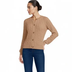 Zopfmuster-Cardigan DRIFTER mit Ballonärmeln für Damen