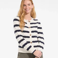 Zopfmuster-Cardigan DRIFTER mit Ballonärmeln für Damen