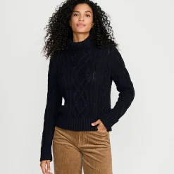 Zopfmuster-Rollkragenpullover DRIFTER für Damen