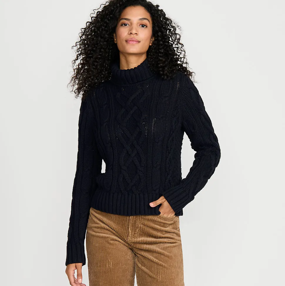 Zopfmuster-Rollkragenpullover DRIFTER für Damen