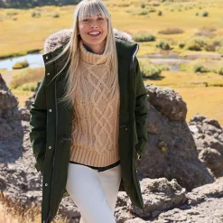 Zopfmuster-Rollkragenpullover DRIFTER für Damen